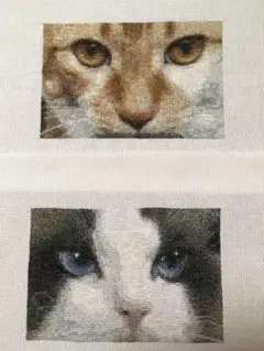 猫ちゃん顔アップ刺繍キット完成品