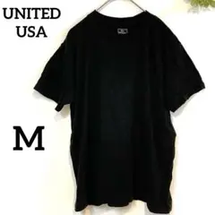 UNITED USA【M】ブラック Tシャツ 黒 シンプル 半袖