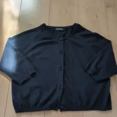 〈値下げ〉S MaxMara ダークブルーカーディガン 五分袖