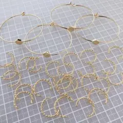 バングル金具 と 指輪金具 ✽ゴールドカラー　まとめ売り　no.61
