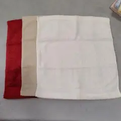 COMME CA ISM 白　赤　ベージュ　3色セット　ウォッシュタオル