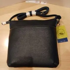 レザーショルダーバッグ ネイビー 約20cm