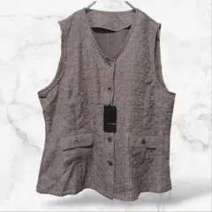 タグ付き未使用【varrowda】ベストまVネックジャケット 羽織り 美品 凸凹