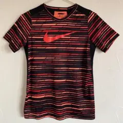 NIKEナイキ DRI-FIT ストライプTシャツ M 140 150 黒 赤