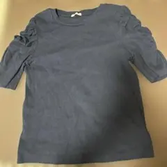 GU ネイビー パフスリーブ Tシャツ　Sサイズ