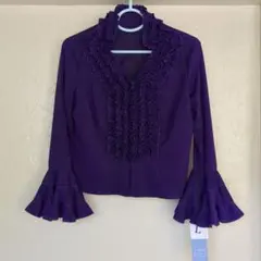 フラメンコ用フリル付き紫トップス