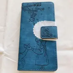 1点のみ✨手帳型　スマホケース　青　手帳型iPhoneケース　おしゃれ　メルヘン