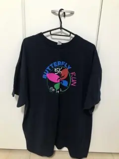 バタフライラン 5K Tシャツ ネイビー