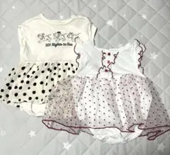 【size 70/80 】101匹わんちゃん&ドット柄ロンパース2点セット