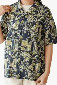【新品　半額】 涼綿 シャツ アロハシャツ 高島ちぢみ 綿100%　L サイズ