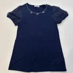GALLERY VISCOUNT ネイビー半袖チュニック