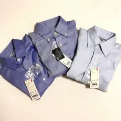 新品　ユニクロ　ファインクロスストレッチスリムフィットドビーシャツ3枚セット