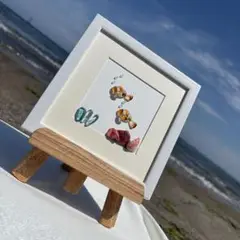 ♦️再販不可♦️シーグラスアート【クマノミ＊イソギンチャク】