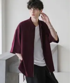 【ETELIO】 サイドレースドレスツイルZIPシャツ