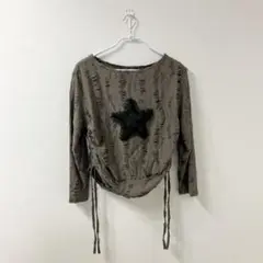 【XU】star damage tops