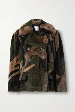 【新品未使用】Sacai × KAWS ダブルブレストコート カモフラ