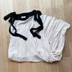 【新品】Ayla バイカラーショルダーリボンワンピース