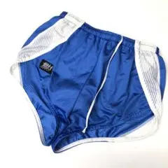 80s アシックス レーサーパンツ 陸上 ブルー M FSP245 インナー付き