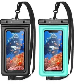 9 防水ケース スマホ防水ケース 携帯防水ケース IPX8 完全密封 2個セット