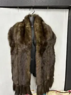 美品　セーブル　ブラウンファーストール ロングタイプ