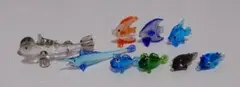 ガラス製魚の置物9個セット
