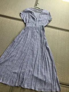 青系花柄　ロングワンピース　パープル　ZARA ザラ