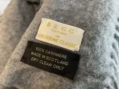 BEGG ベグMADE IN SCOTLAND カシミヤストール グレー系