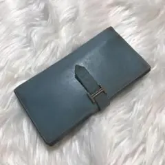 本物 30万円 エルメス/HERMES ベアン □J刻印 三つ折り 長財布