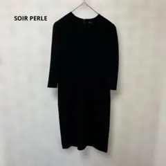 SOIR PERLE 東京ソワール　長袖　ワンピース　黒　冠婚葬祭　喪服　礼服