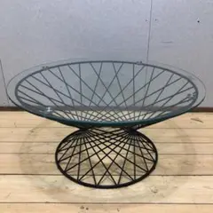 都内配達可能♡極美品タグ付き Francfranc マーリア ガラステーブル マーリア コーヒーテーブル クリア×ゴールド（φ800