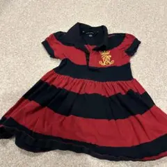 Ralph Lauren 赤と黒のストライプドレス 3M
