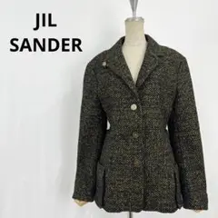 伊製 JIL SANDER ジルサンダー テーラードジャケット モヘヤ混 黒×黄