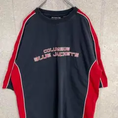 NHL ブルージャケッツ　チームロゴ　刺繍　ビックサイズTシャツ2XL