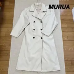 『MURUA(ムルーア)』ロングトレンチコート┋白(ホワイト)
