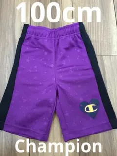 Champion 紫色 ハート柄 ハーフパンツ 100cm