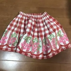 チェック スカート 刺繍