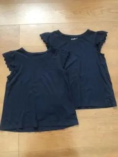 anyfam ネイビー フリル袖 タンクトップ 姉妹コーデ140/150