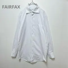 【FAIRFAX】長袖シャツ　メンズ　オフィス　ストライプ　ホワイト×ブルー　M