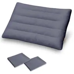 新品 極低まくら 60×40cm グレー カバー2枚付き 3㎝ 国産