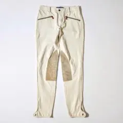 ラルフローレン　乗馬パンツ　ベージュ系　レザーパッチ　ジョッパーズパンツ　美品