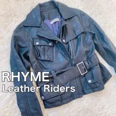 ライムRHYMEレザーライダースジャケット黒ダブルライダース