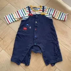 ミキハウス　長袖前開きロンパース　70cm