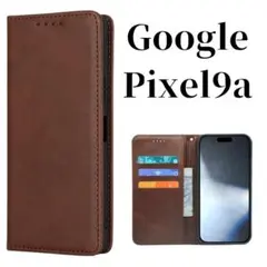 Google Pixel9a ケース 手帳型 スリム カバー グーグル ブラウン