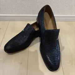 【美品】　GONDOLA パイソン　本革紳士用靴　スリッポン　ビジネス　ブラック
