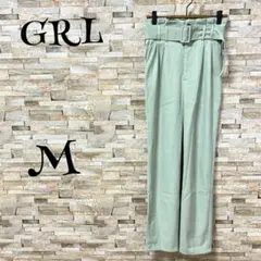 【グレイル /GRL】　パンツ　テーパード　シャーベットカラー　ベルト付　M