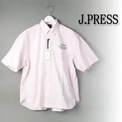 293 新品 ジェイプレス キャンディストライプ ボタンダウン 半袖シャツL