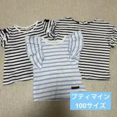 ストライプTシャツ 3枚セット 100cm