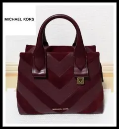 マイケルコース MICHAEL KORS スエード ハンド バッグ 赤