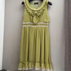 axes femme ノースリーブひざ丈ワンピース グリーン