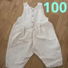 韓国服 minibonbonリネン アイボリー オーバーオール 100cm